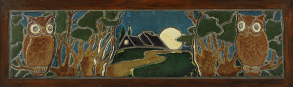 A tile panel designed by Roswell F. Putnam for Hartford Faience