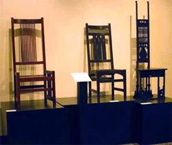 American Arts and Crafts chairs on display at the Leepa-Rattner Museum of Art