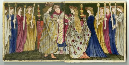 7 of 7 Cinderella story tiles made by William Morris