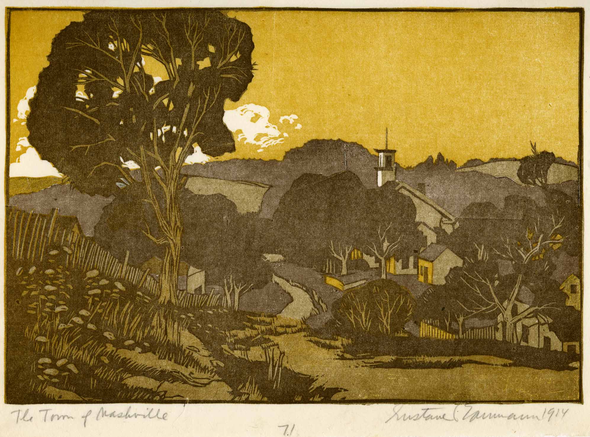 Gustave Baumann - The Town Of Nashville