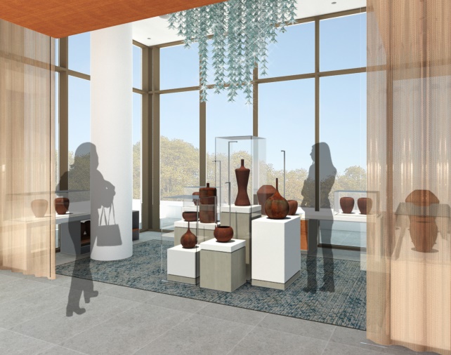 Additional rendering of the store area of the Museum of American Arts and Crafts Movement.