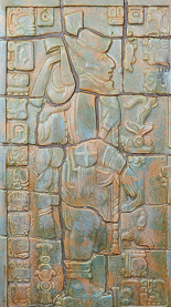 Left mural from Calco Mayan Fireplace