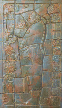 Right mural from Calco Mayan Fireplace