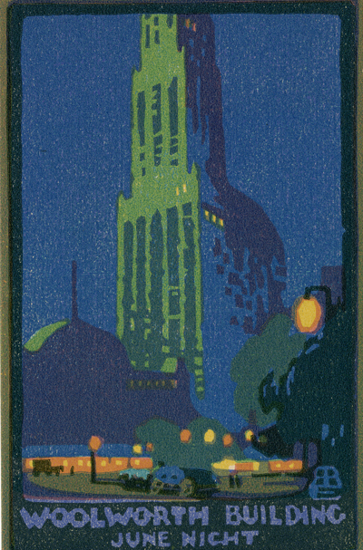 Woolworth Building Woodblock Print