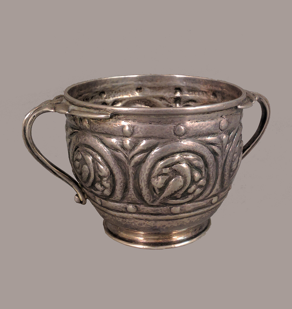 Handled Cup, Elizabeth Copeland, Sterling Silver, c. 1914, 4" high.