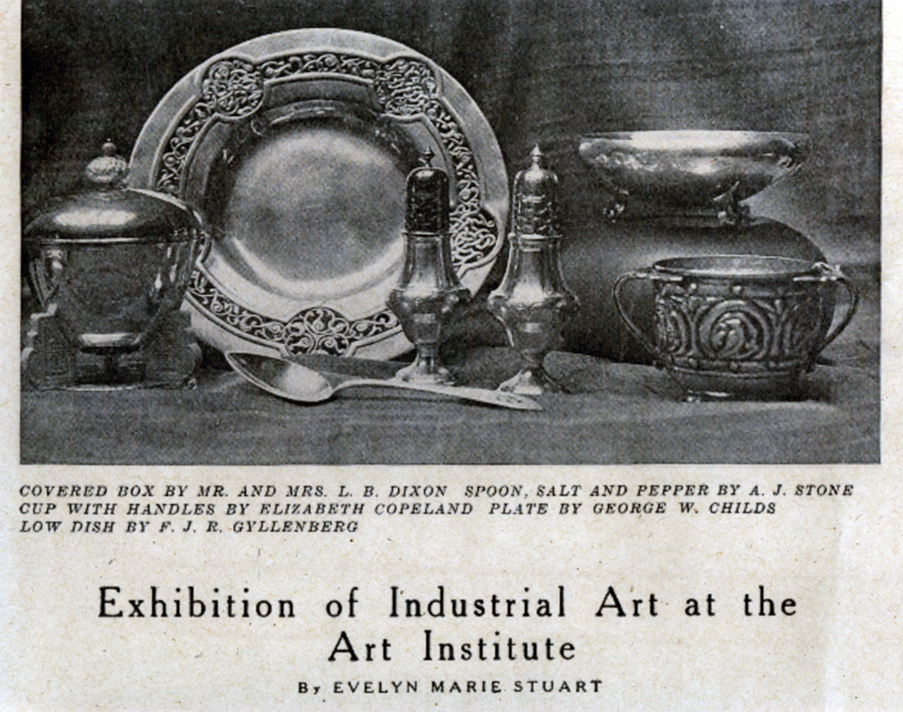 The very same cup appears in a display of sterlingware exhibited at the Industrial Art at the Art Institute, as shown in the Fine Arts Journal of November, 1914.