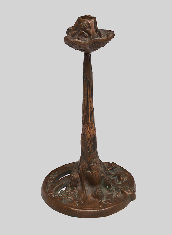 Candlestick Model No. 2, Jessie Preston, Bronze, c. 1900-1908, 7" diameter x 12" high, Impressed Signature on Base