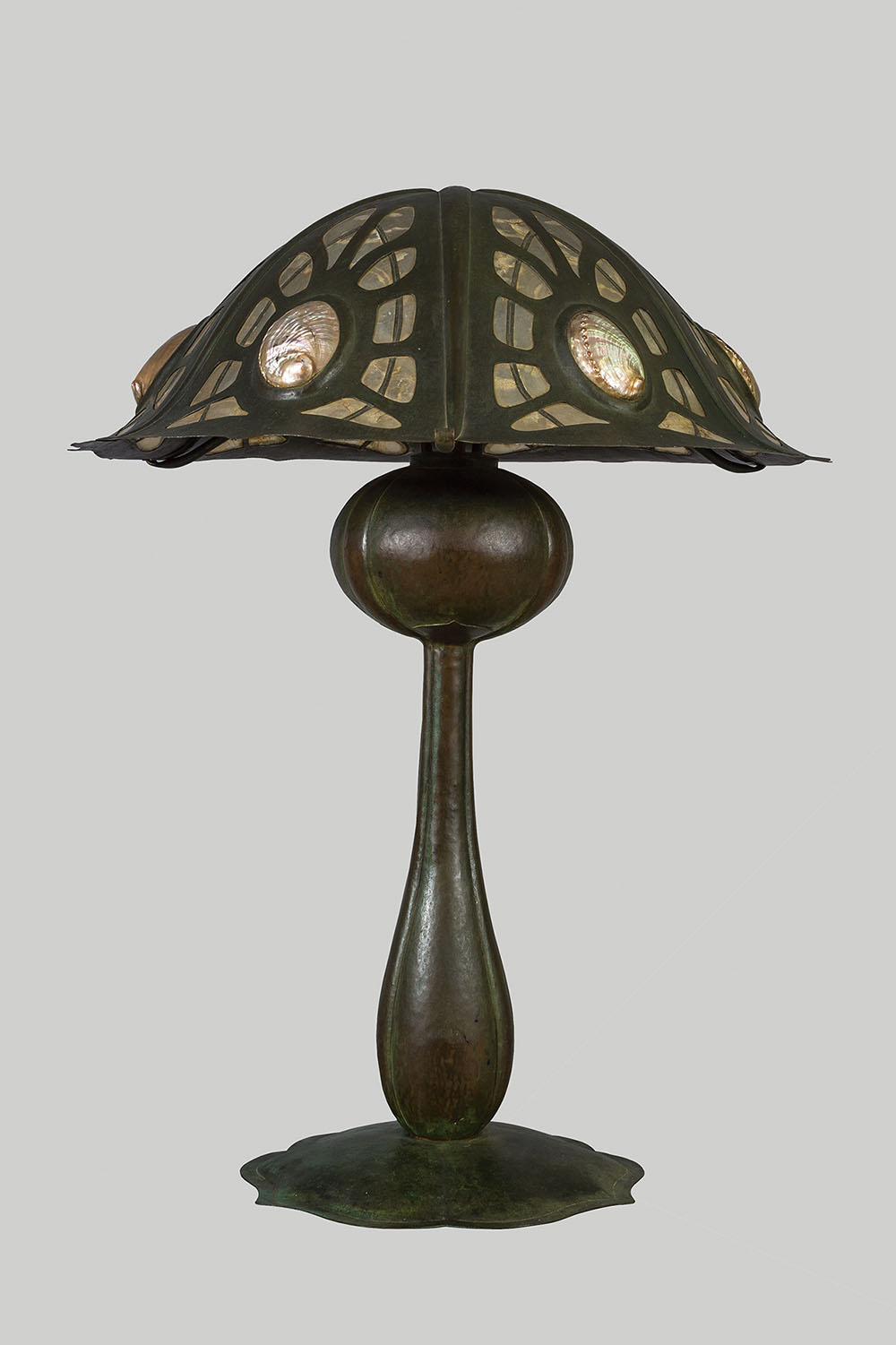 Fig. 1 - Elizabeth Eaton Burton, Medusa Lamp, c. 1905-1910, copper and shell, TRRF Collection.