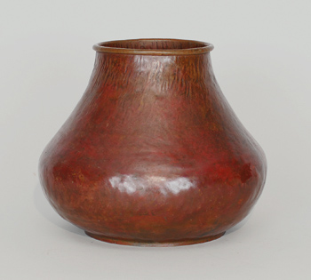 Hammered copper vase by Dirk van Erp